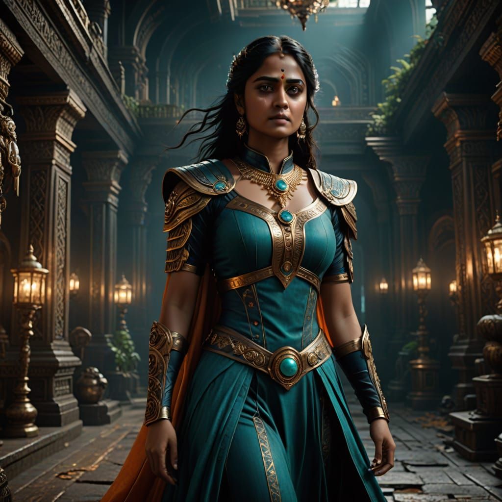 Anushka Shetty in a Vibrant, Biomechanical Fantasy Dress