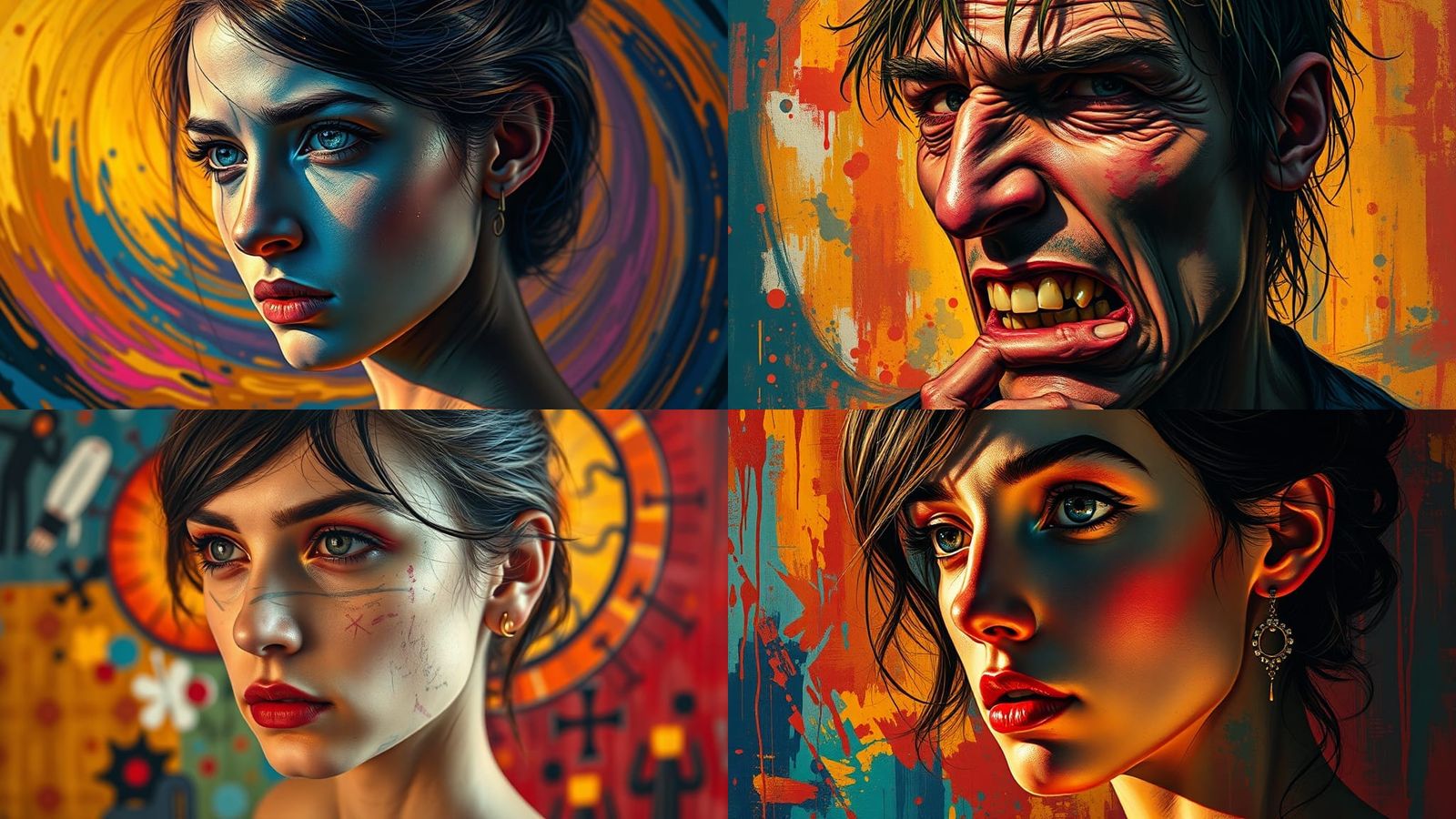 Expressionist Art with Personal Symbols in Splash Art Style