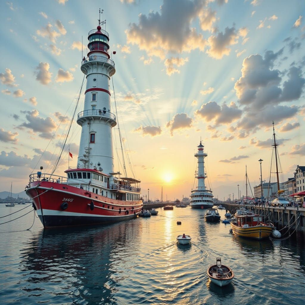 Lighthouse Boat in Harbour.......