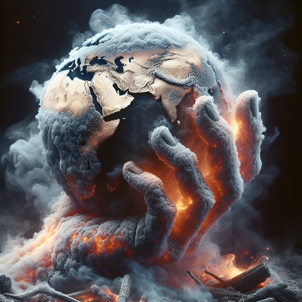 Fiery Hand Creates Earth from Embers