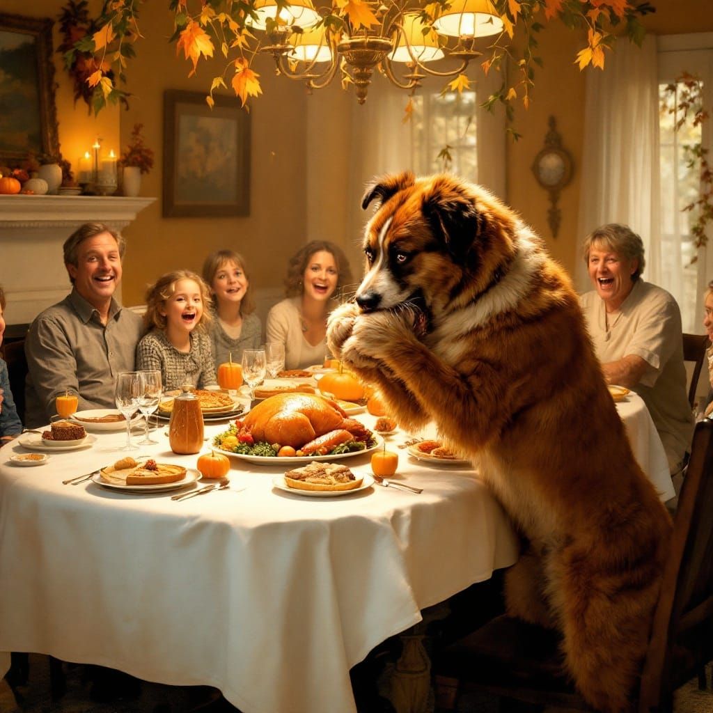 The Dog Steals The Drumstick