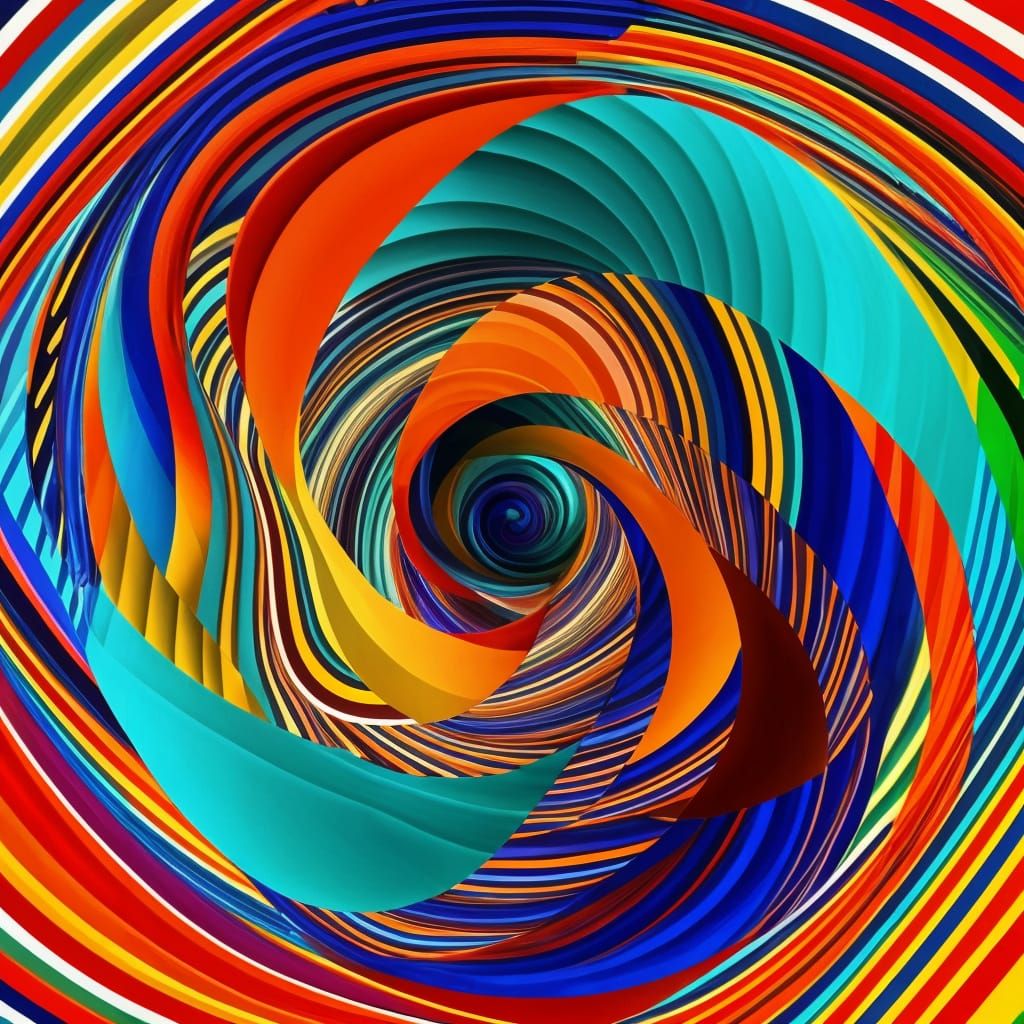 Mesmerizing Color Swirl in Geometric Abstraction Style