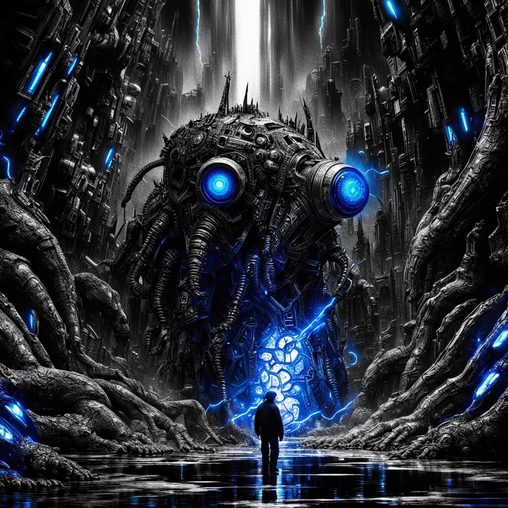 Cybernetic Showdown: Tiny Mouse Confronts Biomech Boss Cat i...