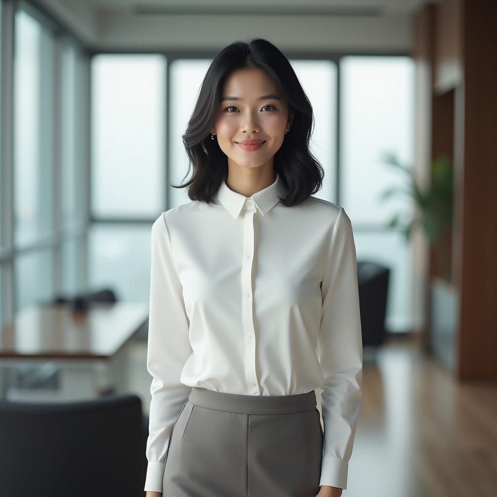 Confident Chinese Businesswoman in Polished Office Setting