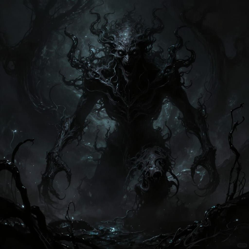 Eldritch Shadow Entity in Dark Fantasy Concept Art