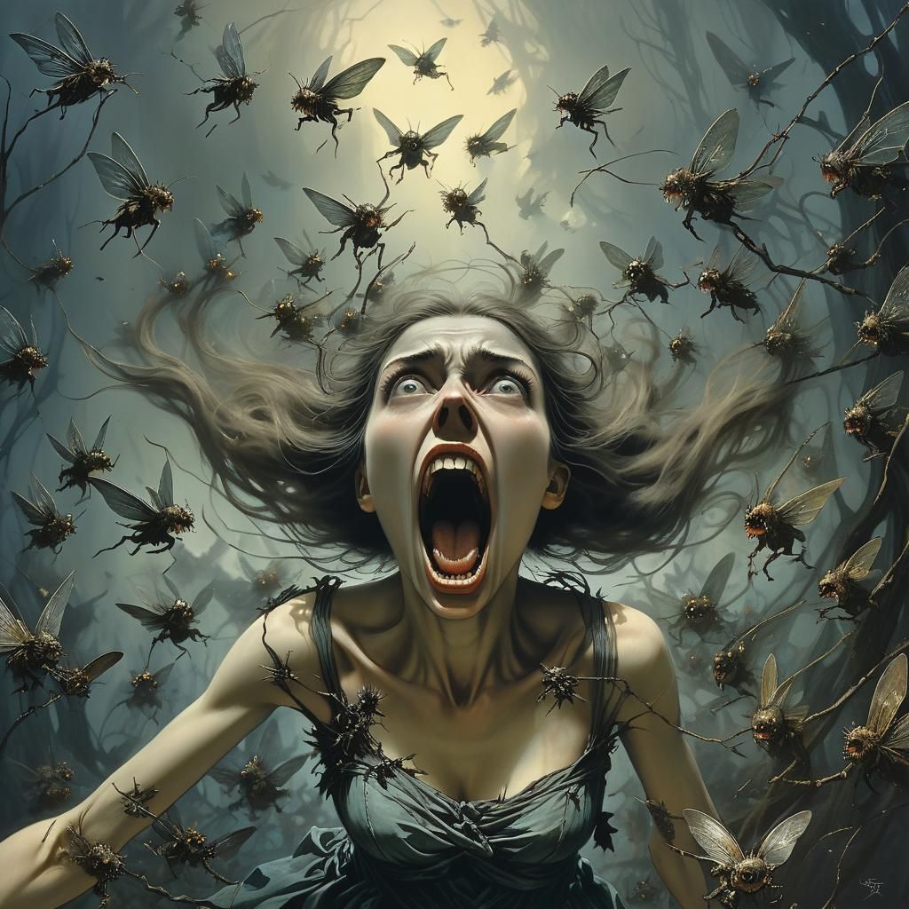 Fairies Stealing a Tooth in Dark Fantasy Style