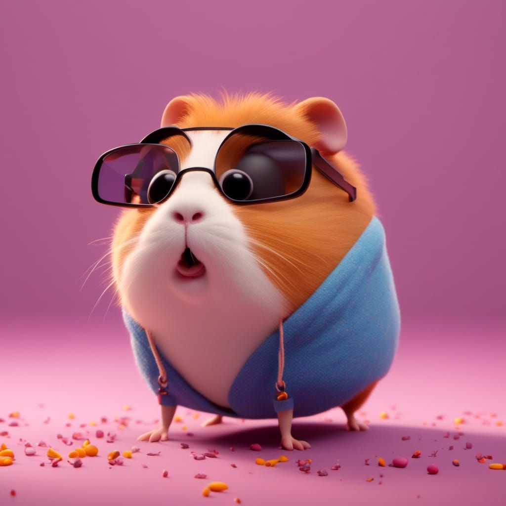 Potato Guinea Pig: Pixar-Style 3D Art