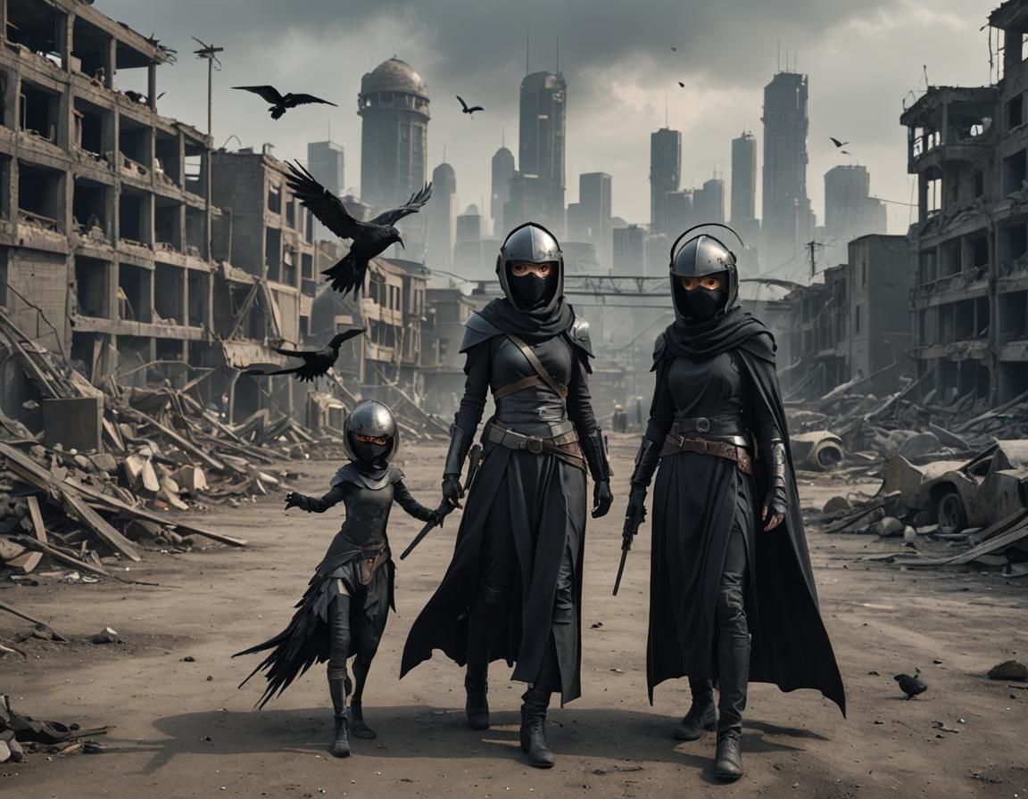 Female Assassin Promotional Image in Ruined City