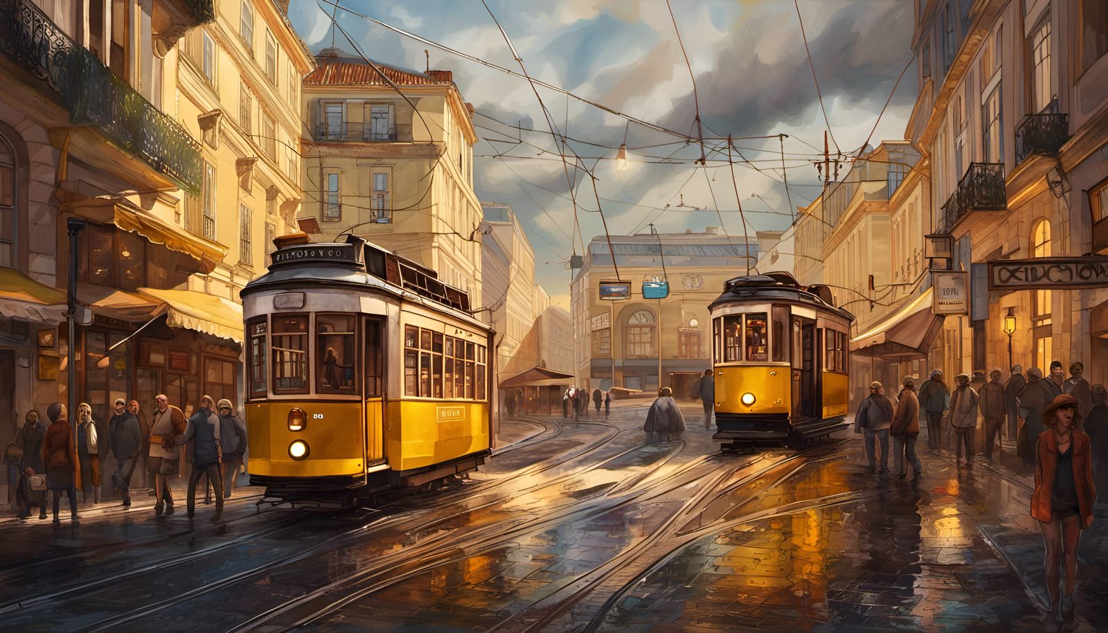 Lisbonne yellow Tramway