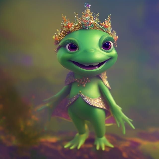 Frog Prince with Jeweled Crown: Fantasy Concept Art