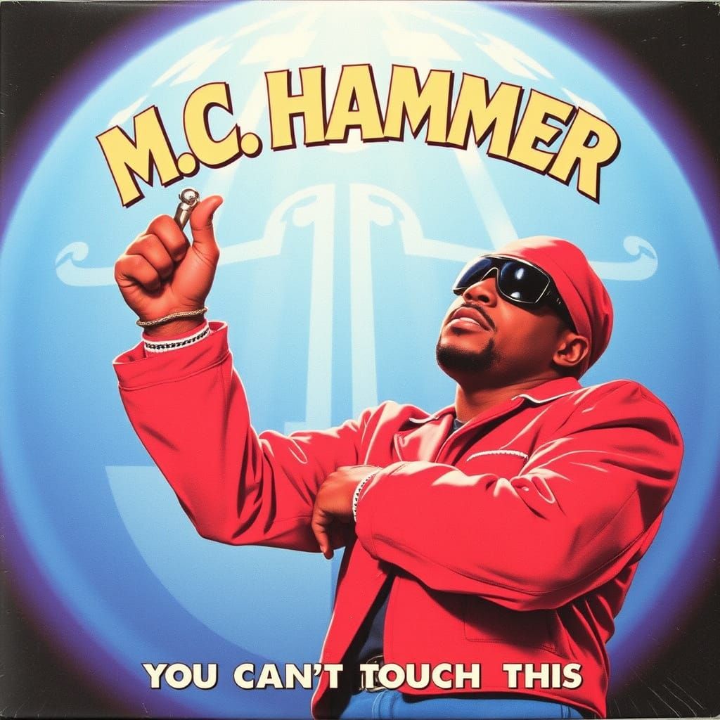 Surreal 90s Hip Hop Icon in a Futuristic Dance Scene