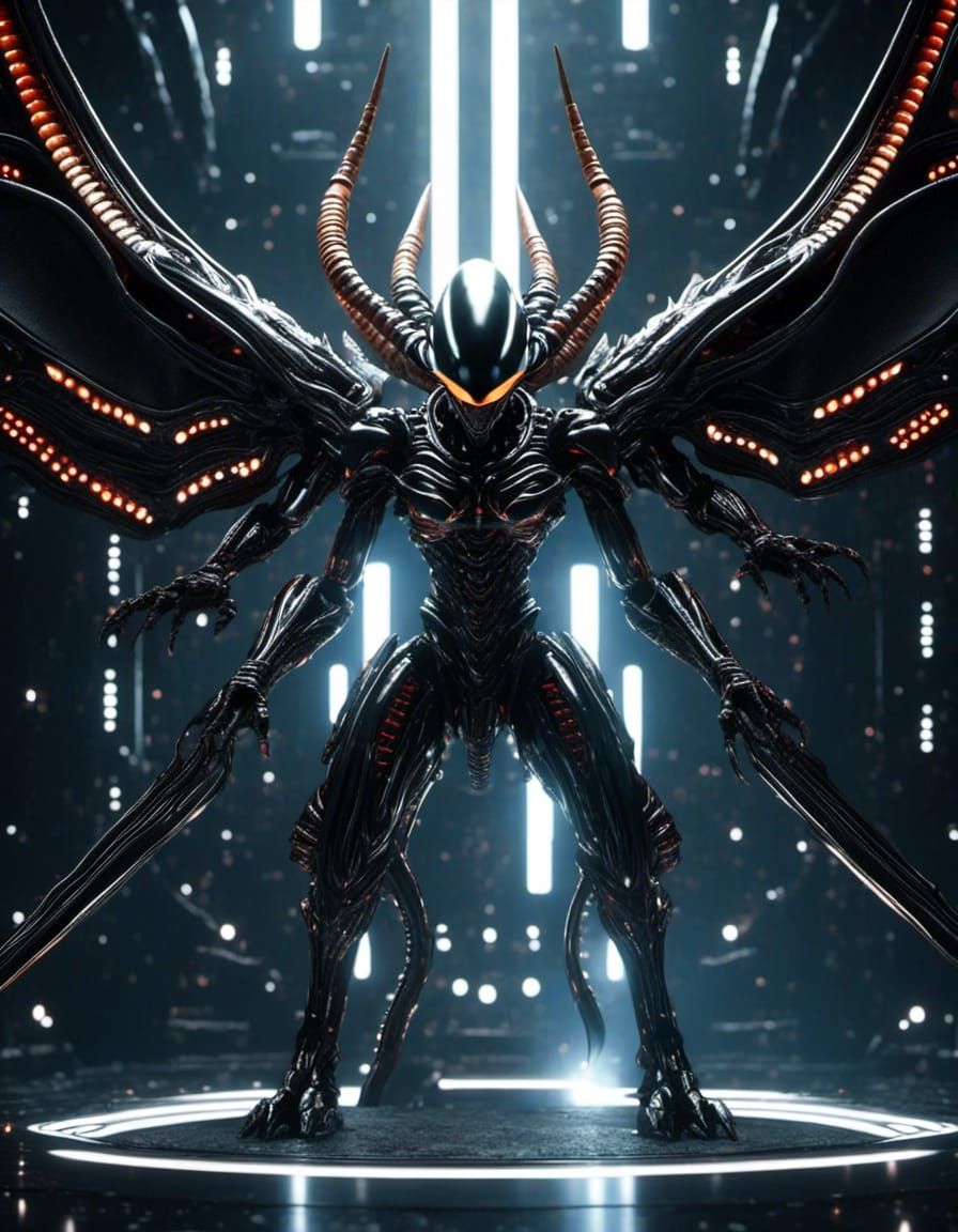 Dragonball Picolo imagined as a Xenomorph Alien in an Alien spaceship. Unreal Engine 5 8K resolution <lora:TG_Epsilon:1....