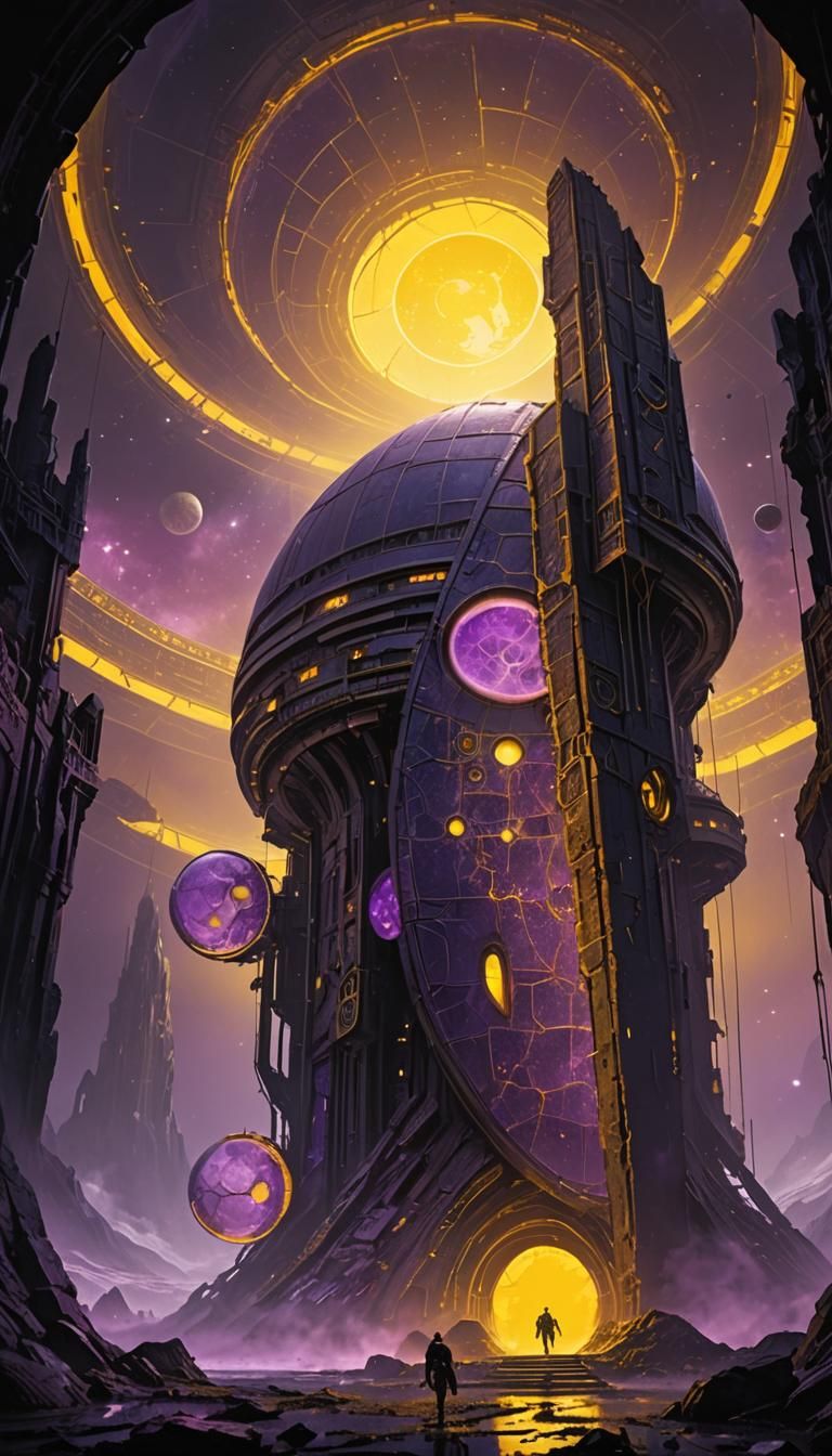 Eerie Alien Space Dome in Dark Fantasy Art