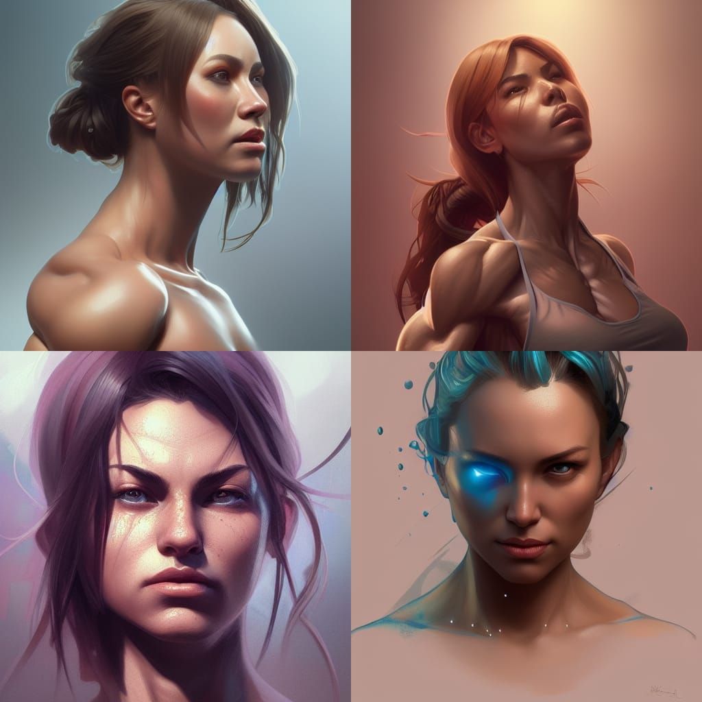 Detailed Portrait of Female Muscle Growth