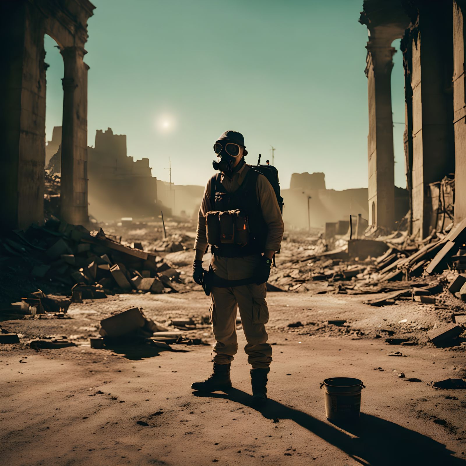 Ethereal Post-Apocalyptic Landscape in Cinematic Film Style