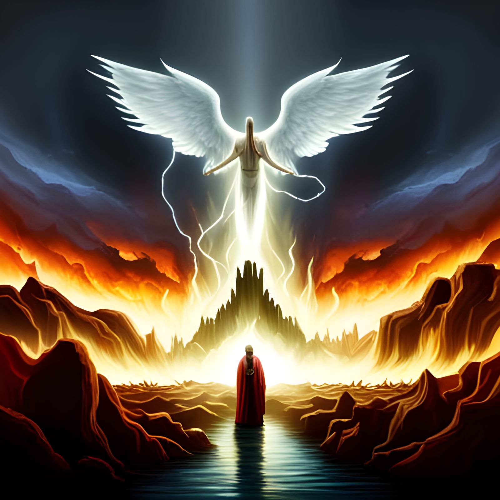 Angels War in Heaven: Lucifer Cast into Hell