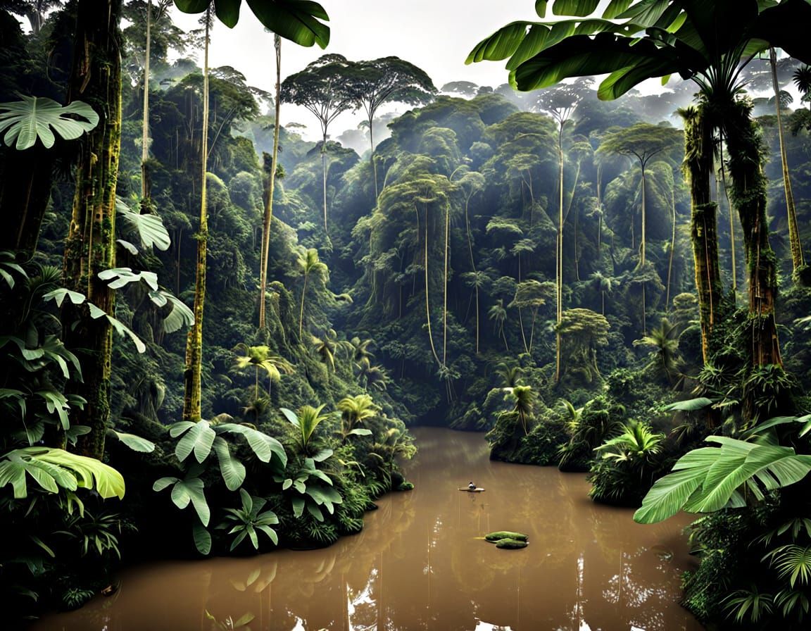 Vibrant Amazon Rainforest Canopy