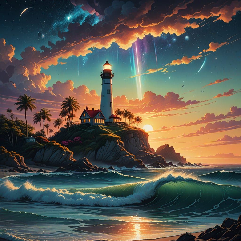 Cosmic Lighthouse Transforms into Shimmering Galactic Mirage...