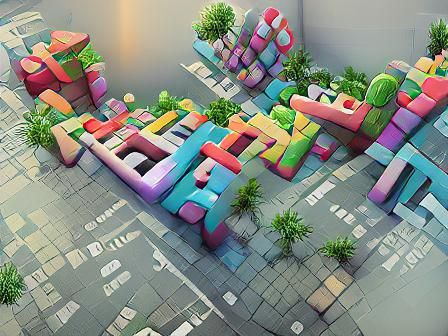 Futuristic Tetris Cityscape in HD Parallax