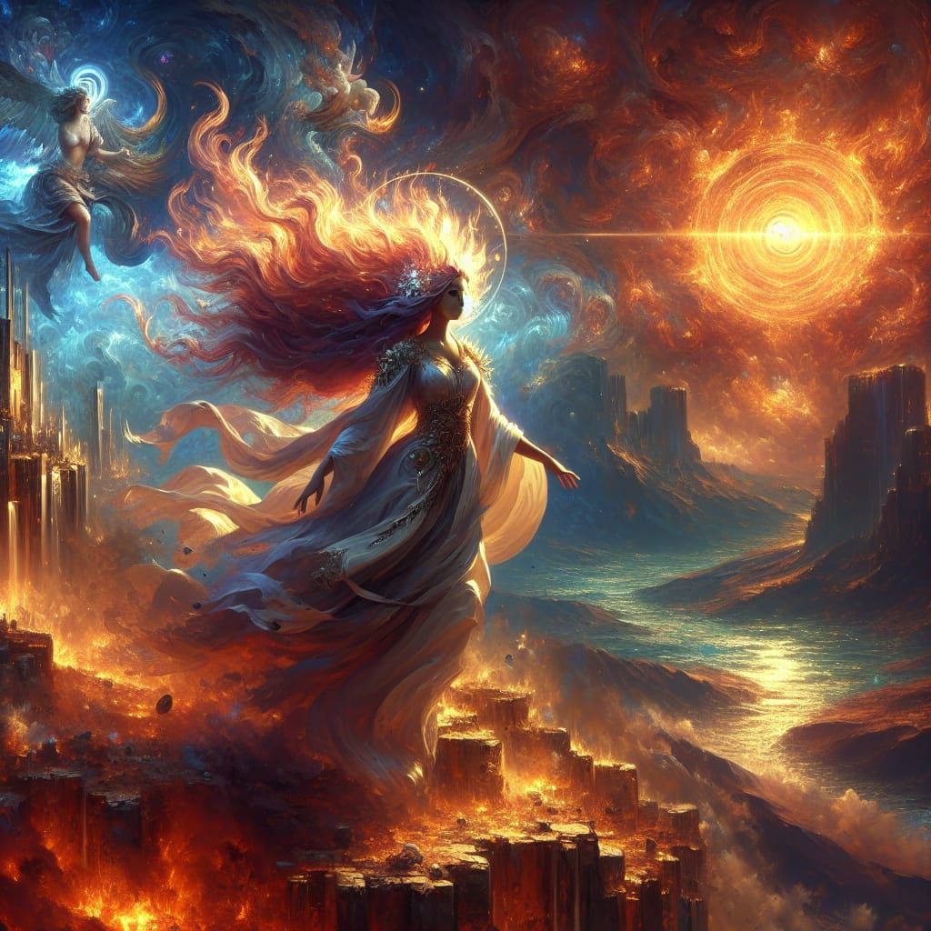 Prophet Foretelling Woman Savior: Matte Painting Concept Art