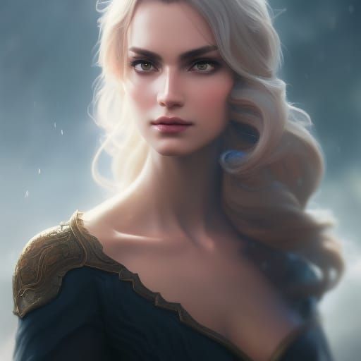 Androgynous Wizard Portrait in Dark Fantasy Art Style