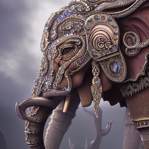Crystal Elephant: Epic Digital Matte Painting