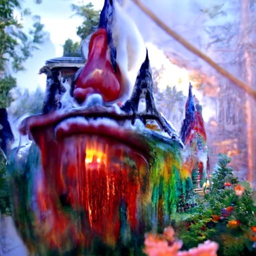 Ethereal Fantasy Scream in Kinkade Style