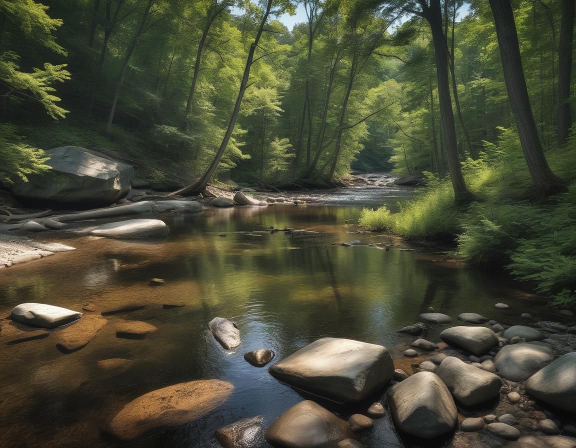 Dingman's Creek: A Hyperrealistic Summer Day in Pennsylvania
