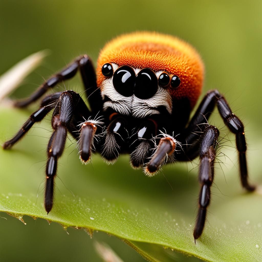 Cute Cartoon Spider with Big Eyes