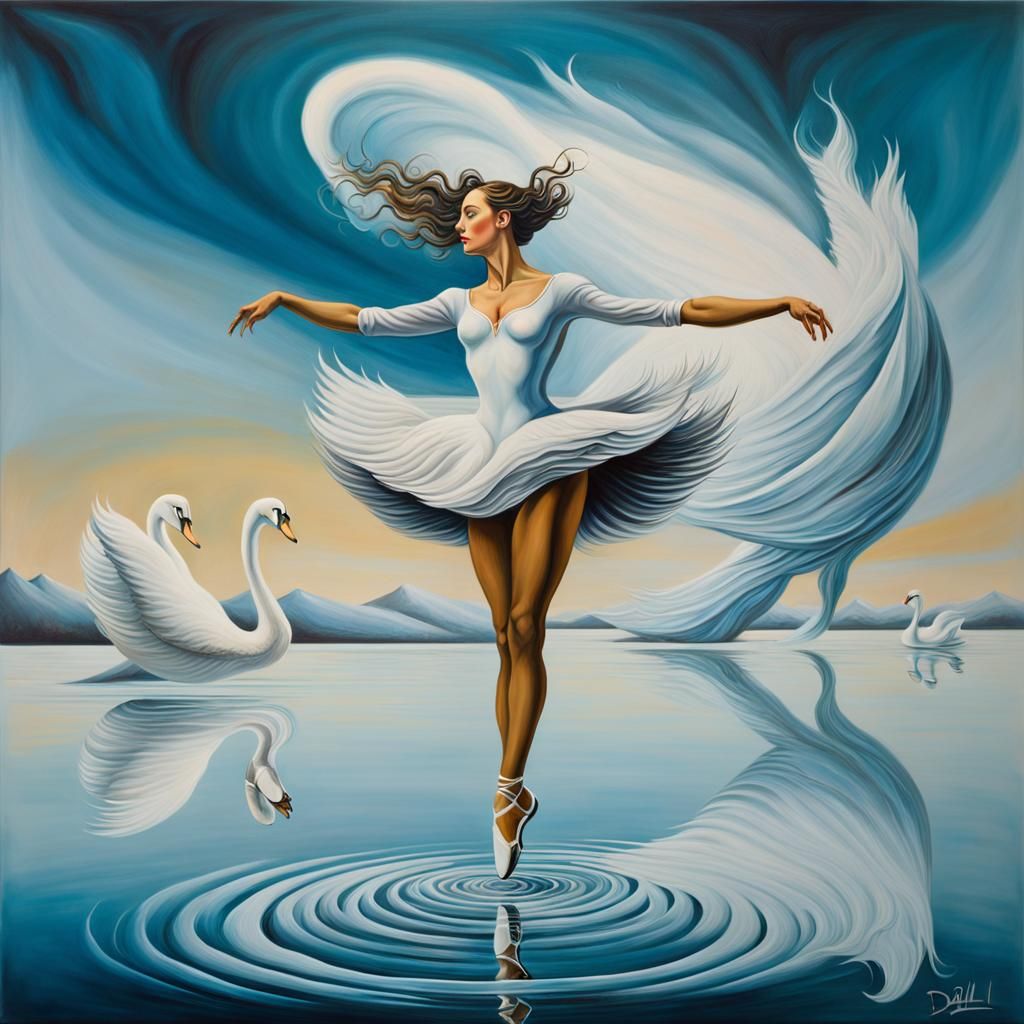 Surreal Figure Skater's Graceful Triple Axel