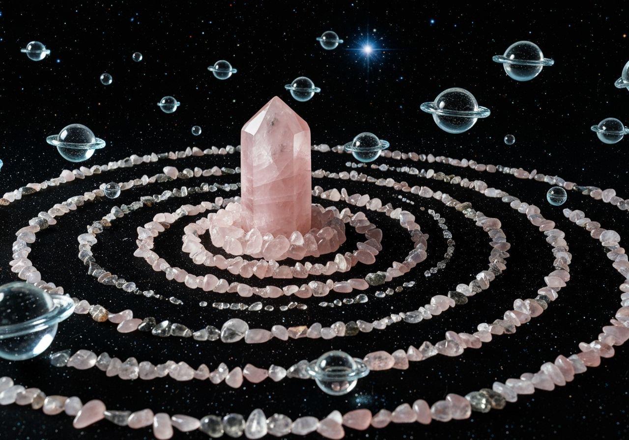 Rose Quartz Galaxy With Crystal Pillars