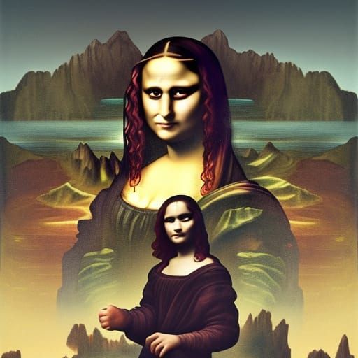 Demonic Mona Lisa in Dark Fantasy Style