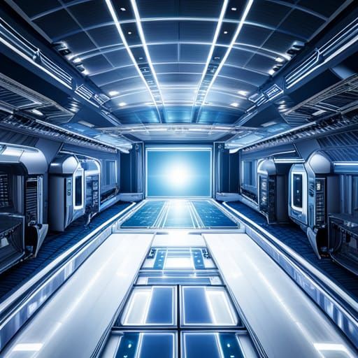 Futuristic Spacecraft Blueprint in Steampunk Style