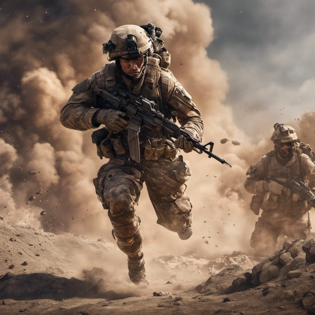 Canadian Soldier in Afghanistan: Detailed Matte Painting