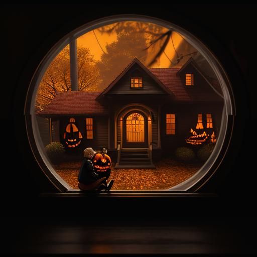 Cozy Autumn Porch Scene in Stop Motion Style