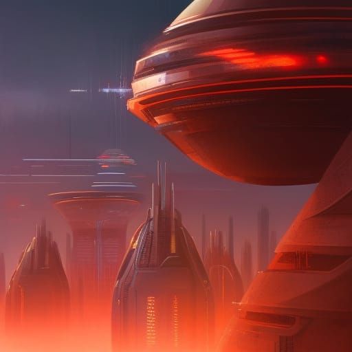 Dystopian Futuristic City on Alien Planet