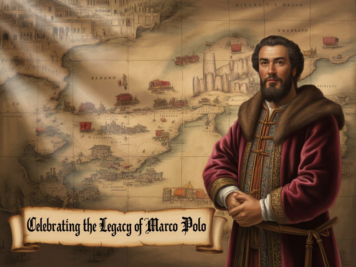 Marco Polo's Silk Road Legacy: A Historical Painting