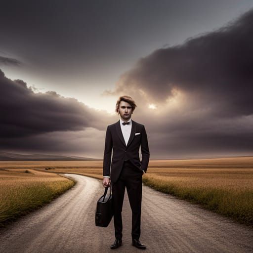 Horse in Black Suit: 4K High Definition