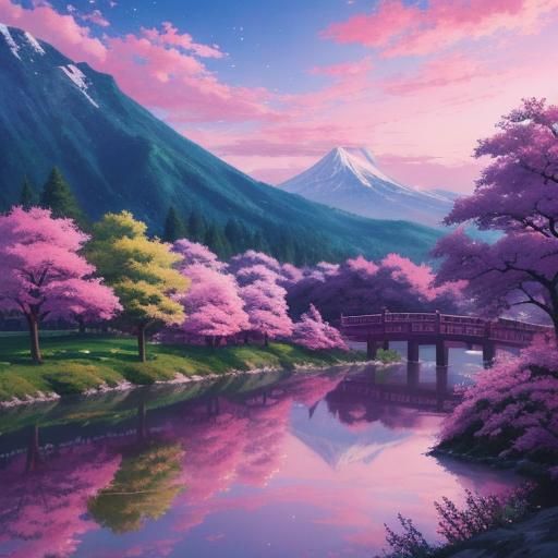 Pink beautiful landscape