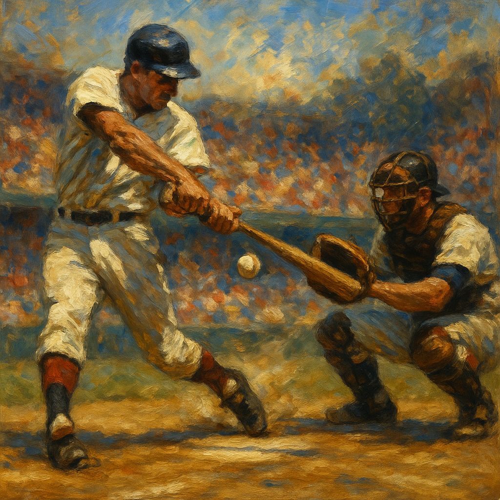 Dynamic Baseball Action Painting