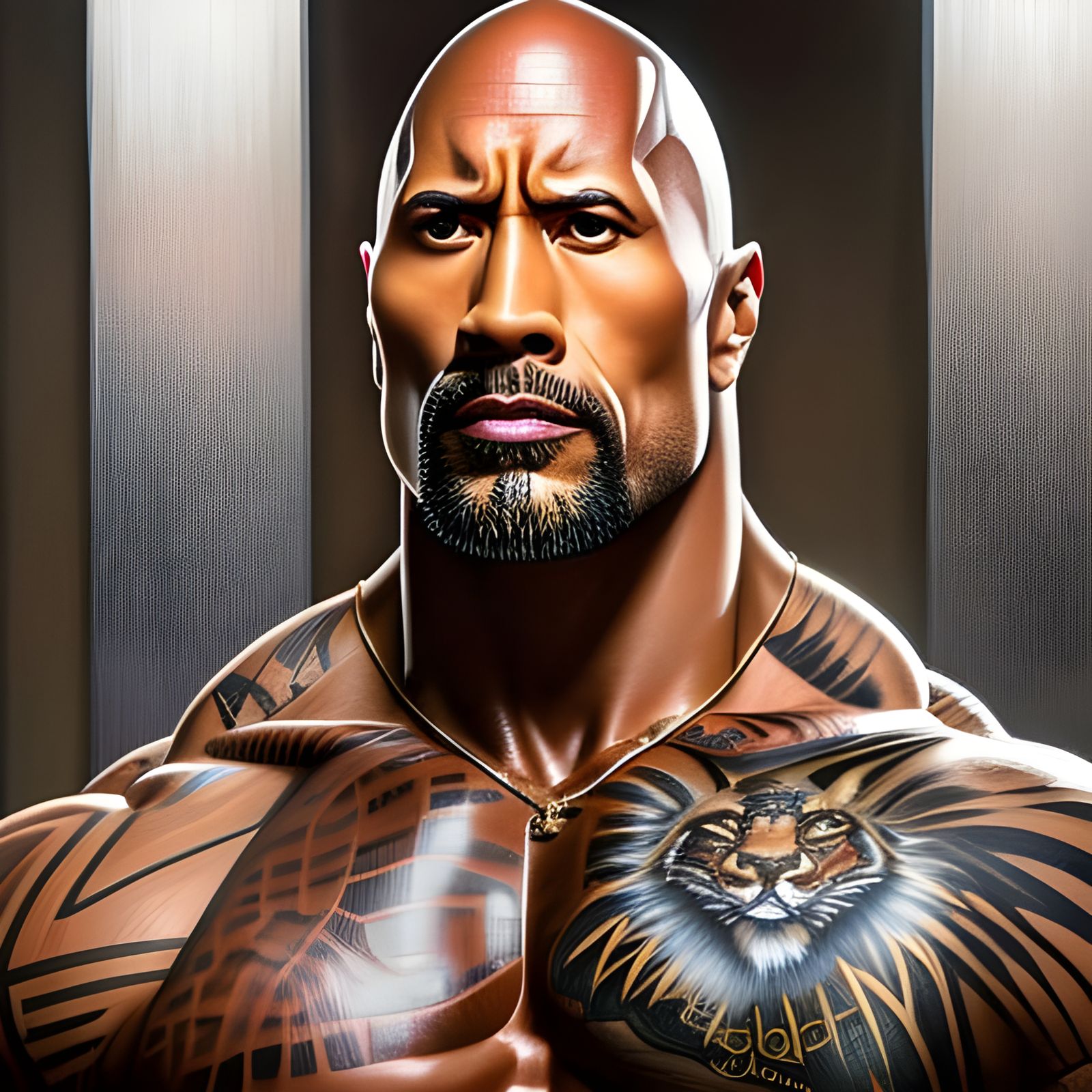 Dwayne Johnson in Jail: Hyperrealistic Digital Portrait
