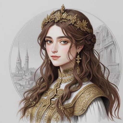 Beautiful Goddess Portrait with Intricate Details