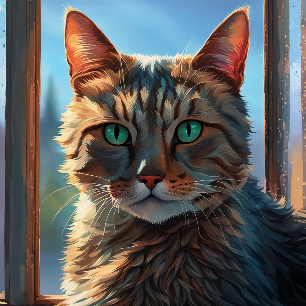 Cat Tapestry Portrait with Dynamic Lighting