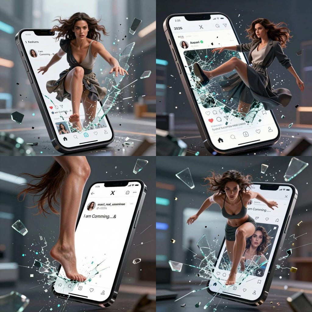 Woman Emerges From X Post Into 2026 Cinematic Realism