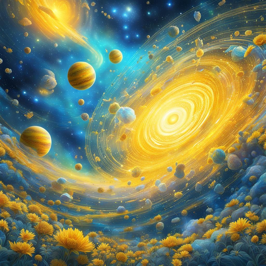 Surreal Cosmic Sky: A Holographic Astral Illustration