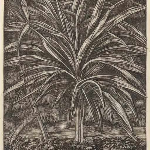 Anxious Plantain Grass: Botanical Ink Drawing