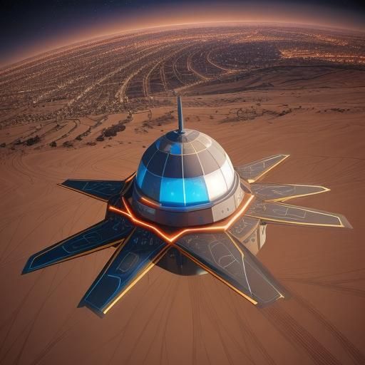 Marsport's Art Deco Skyline Under an Orange Sky