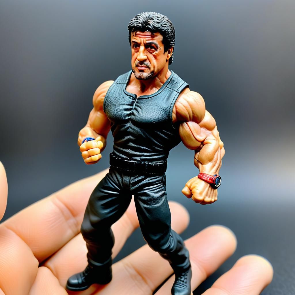Rambo Action Figure in Palm of Hand