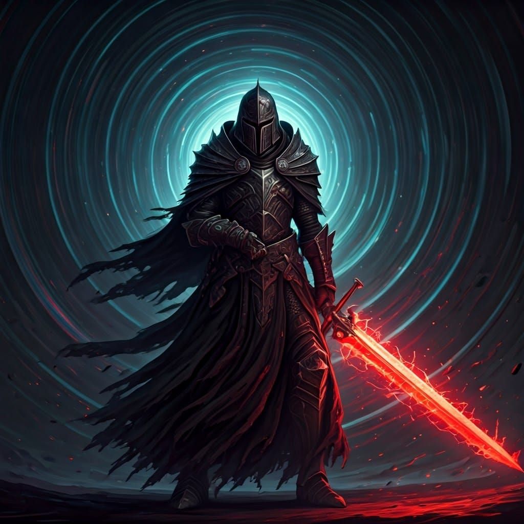 Armored Knight of Dark Legend Wields Antimatter Sword