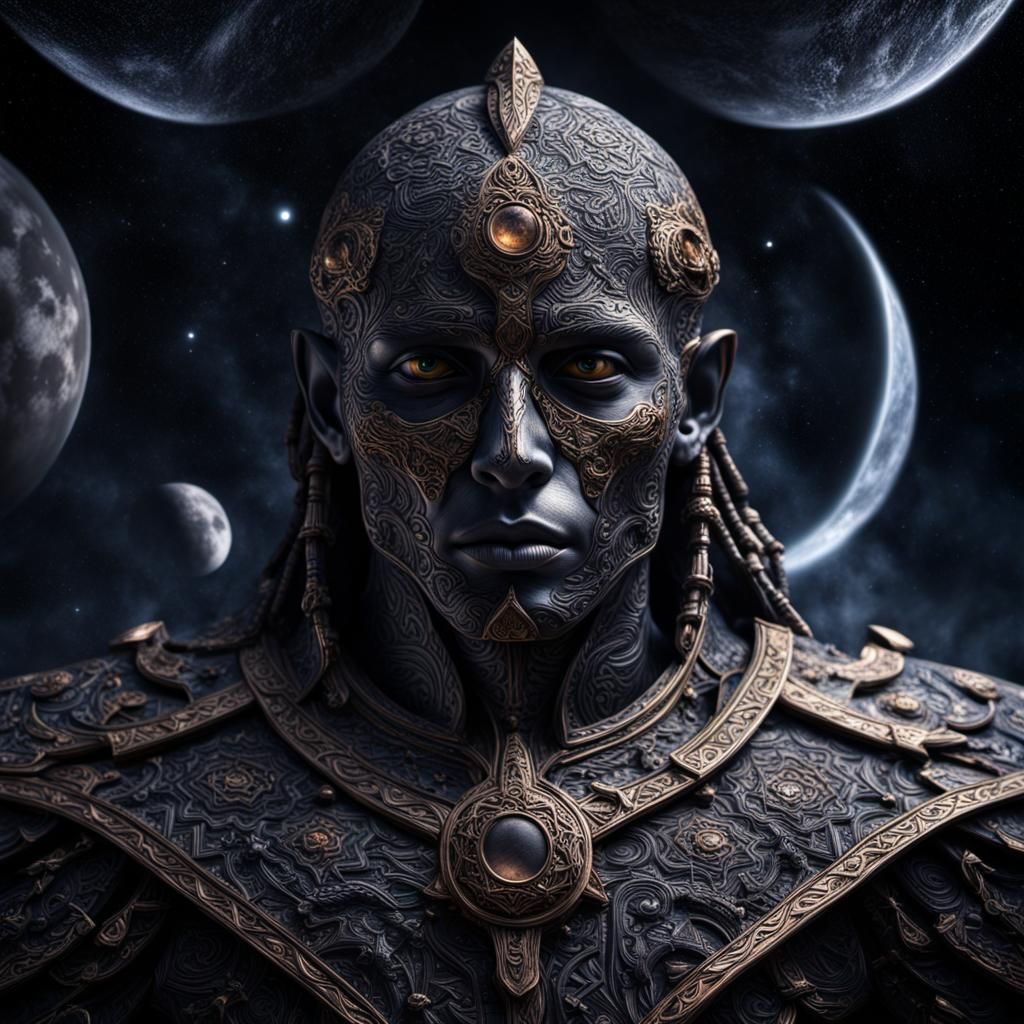 Hyperrealistic Portrait of Cosmic Agent: Solomon Shade